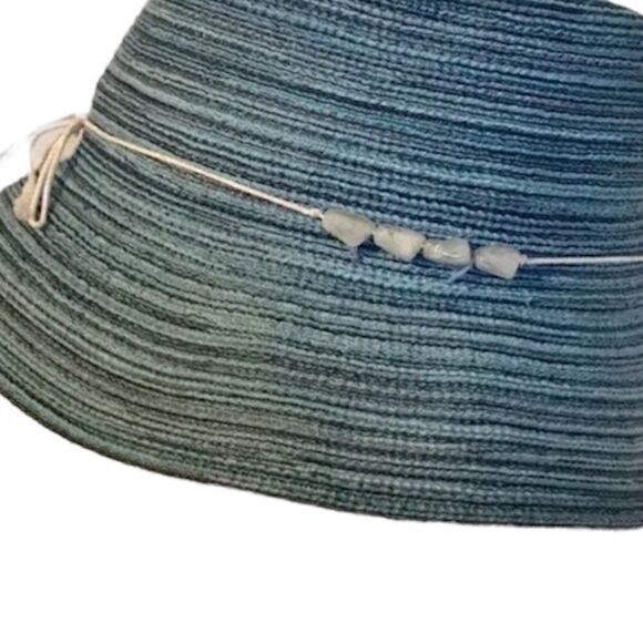 Croft and Barrow Blue Bucket Hat with gem/rock detail. Hemp look. - Picture 6 of 7